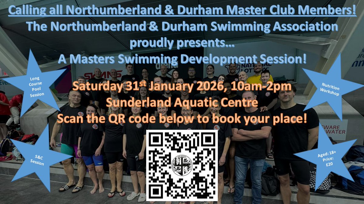 The Northumberland &amp; Durham Swimming Association is pleased to highlight an exciting development opportunity for Masters swimmers across Northumberland and Durham🙌

More information and how to book your place is on the link below ⬇
🔗asaner.org.uk/northumberland…