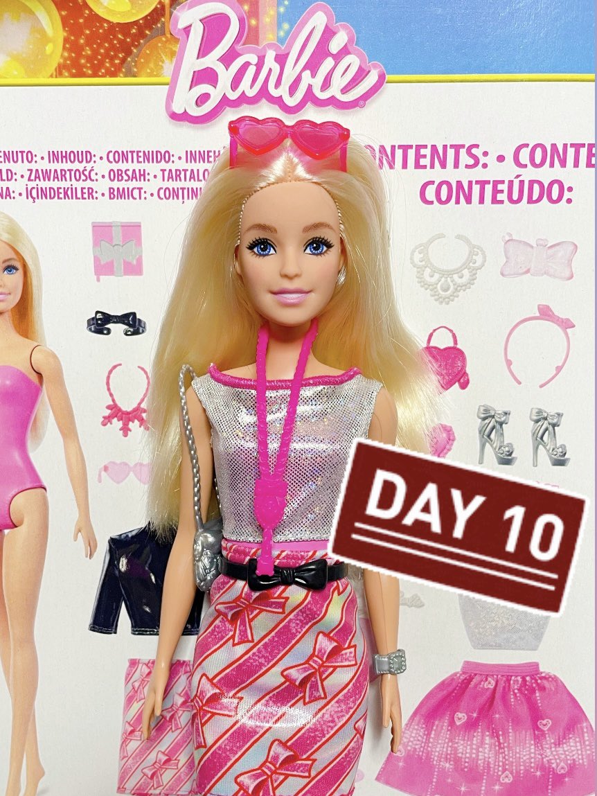 アドベントカレンダー バービー Barbie 着せ替え人形 ピンク DAY 10 バービー(Barbie) アドベントカレンダー バービー人形1体付き