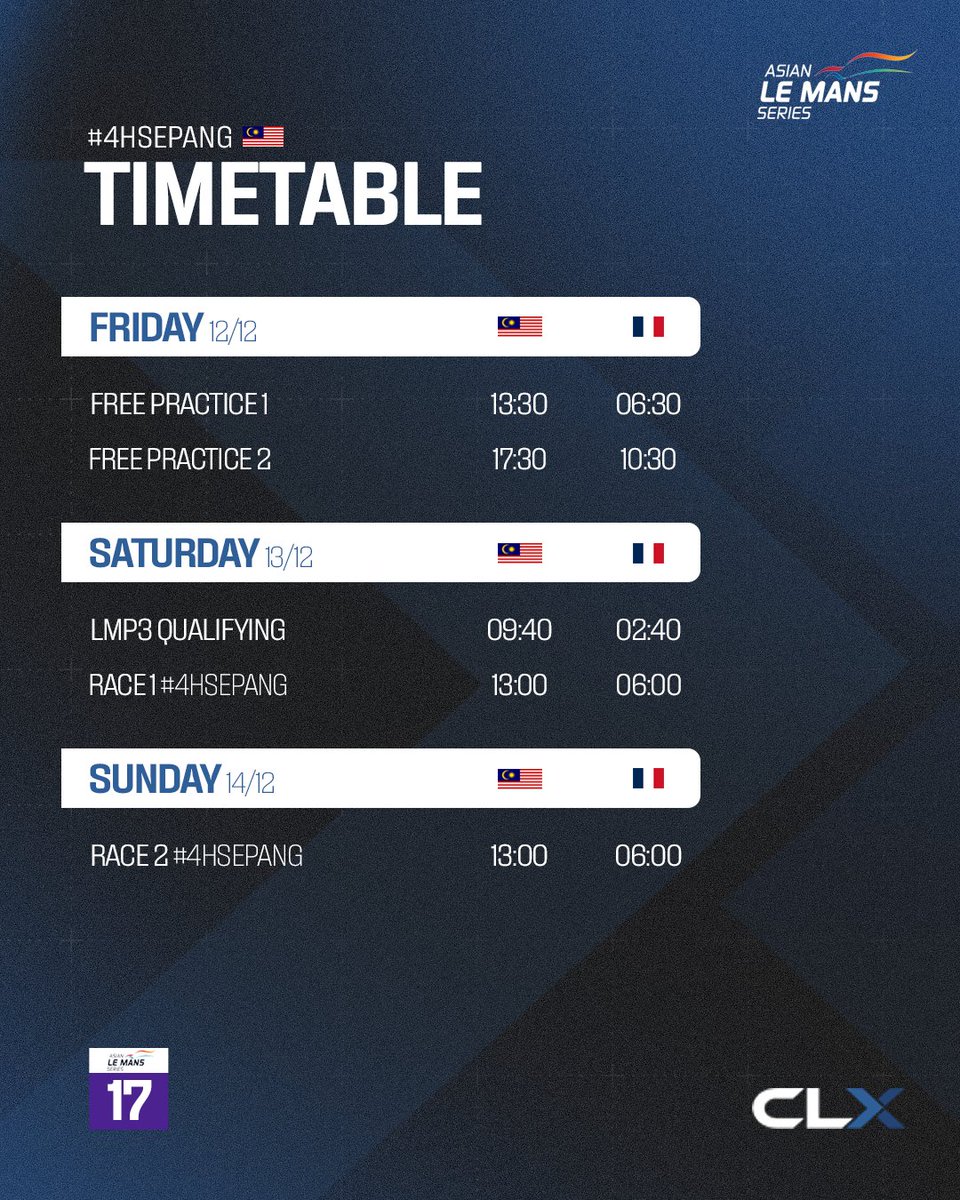 Back racing in Malaysia! 🇲🇾 Set your alarms, here’s our week ahead. ⏰