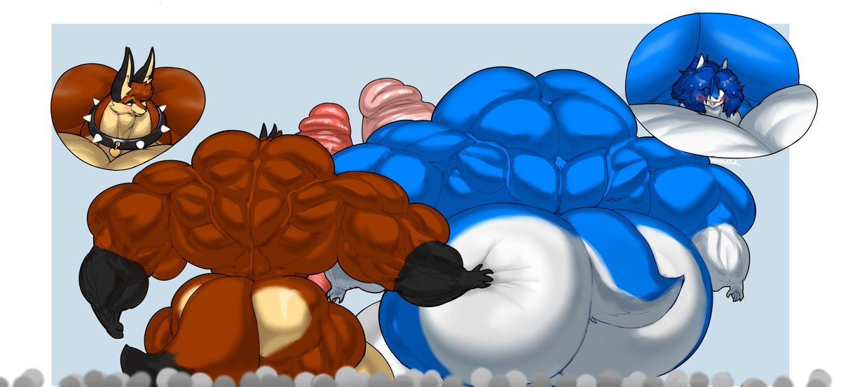 Big femboys are on the prowl, looking for clothing stores that would fit their massive frames~

art by <a href="/VMarkyvolk/">@marvolk.bsky.social</a>