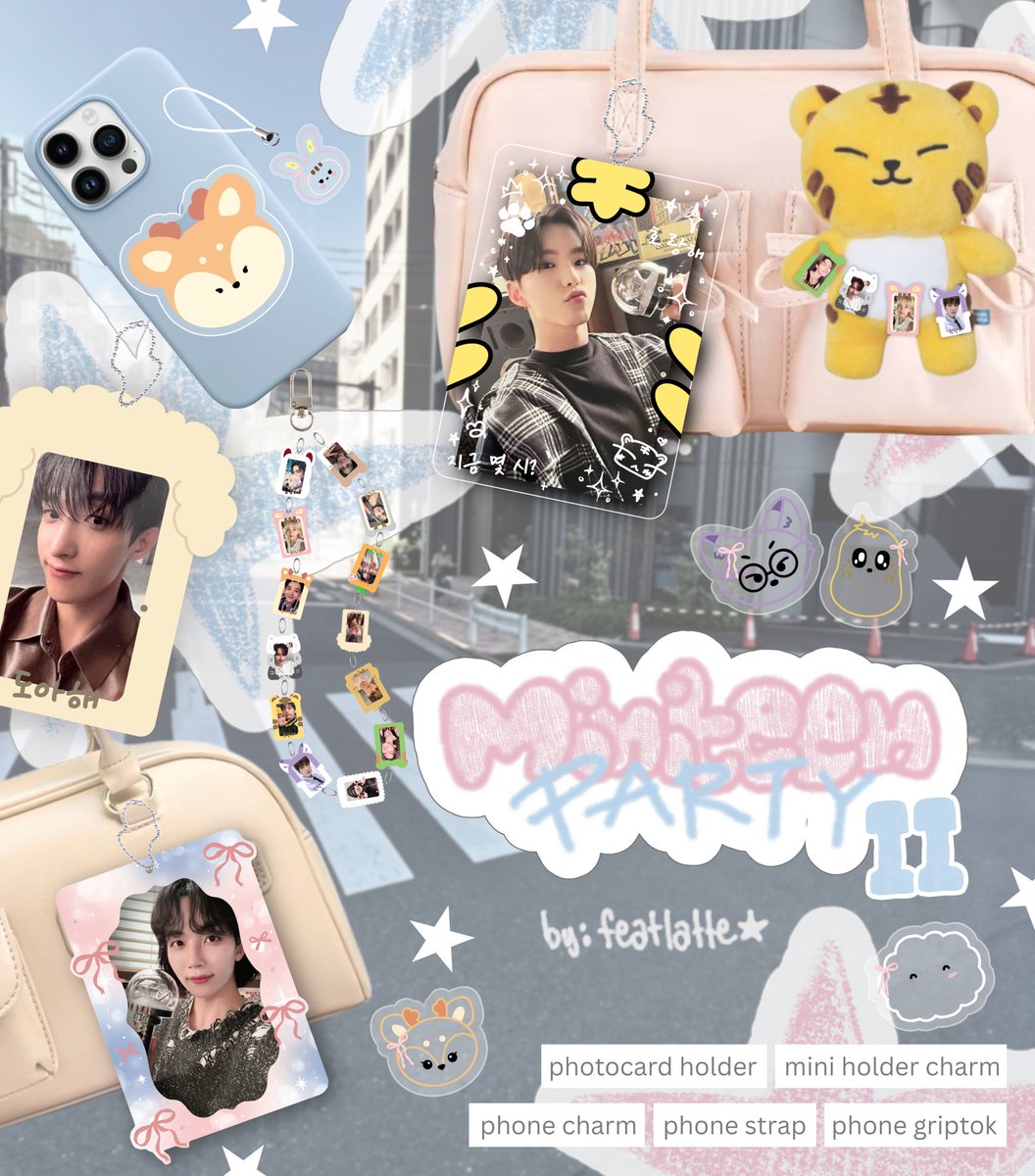 featlatte's tweet image. 𝒅𝒆𝒄𝒆𝒎𝒃𝒆𝒓 𝒄𝒐𝒍𝒍
— 𝘖𝘗𝘌𝘕 .ᐟ 
    pre-order

⭑ 𝙈𝙄𝙉𝙄𝙏𝙀𝙀𝙉 𝙋𝘼𝙍𝙏𝙔 𝙄𝙄 ⭑
- acrylic photocard holder
- mini charm
- phone: griptok, strap, charm

📆 (12/10) ~ (12/26)
📋 last batch for 𝙣𝙚𝙬_ 𝙗𝙪𝙡

🛒 ORDER FORM
bit.ly/ftlatteiv

𝙛𝙚𝙖𝙩𝙡𝙖𝙩𝙩𝙚