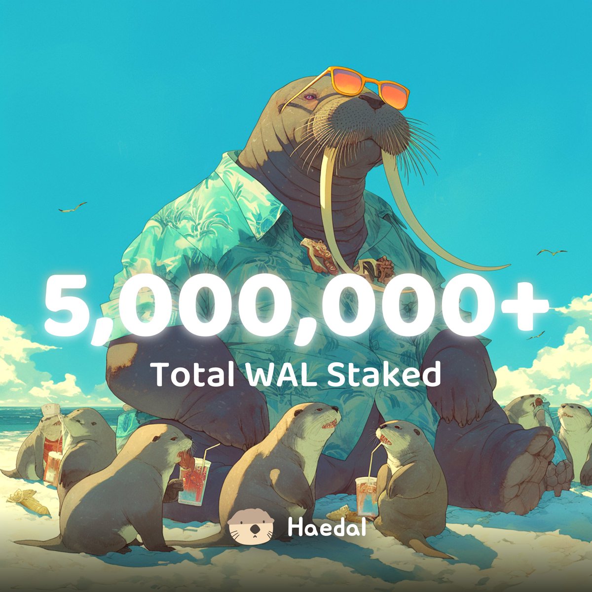 💧 5 million WAL have now been staked through Haedal to mint haWAL. 🦭🦦

Through liquid staking, haWAL lets users earn native staking rewards from <a href="/WalrusProtocol/">Walrus 🦭/acc</a> while still being usable across DEXes, lending markets, and various yield layers in Sui DeFi.

More liquidity, more