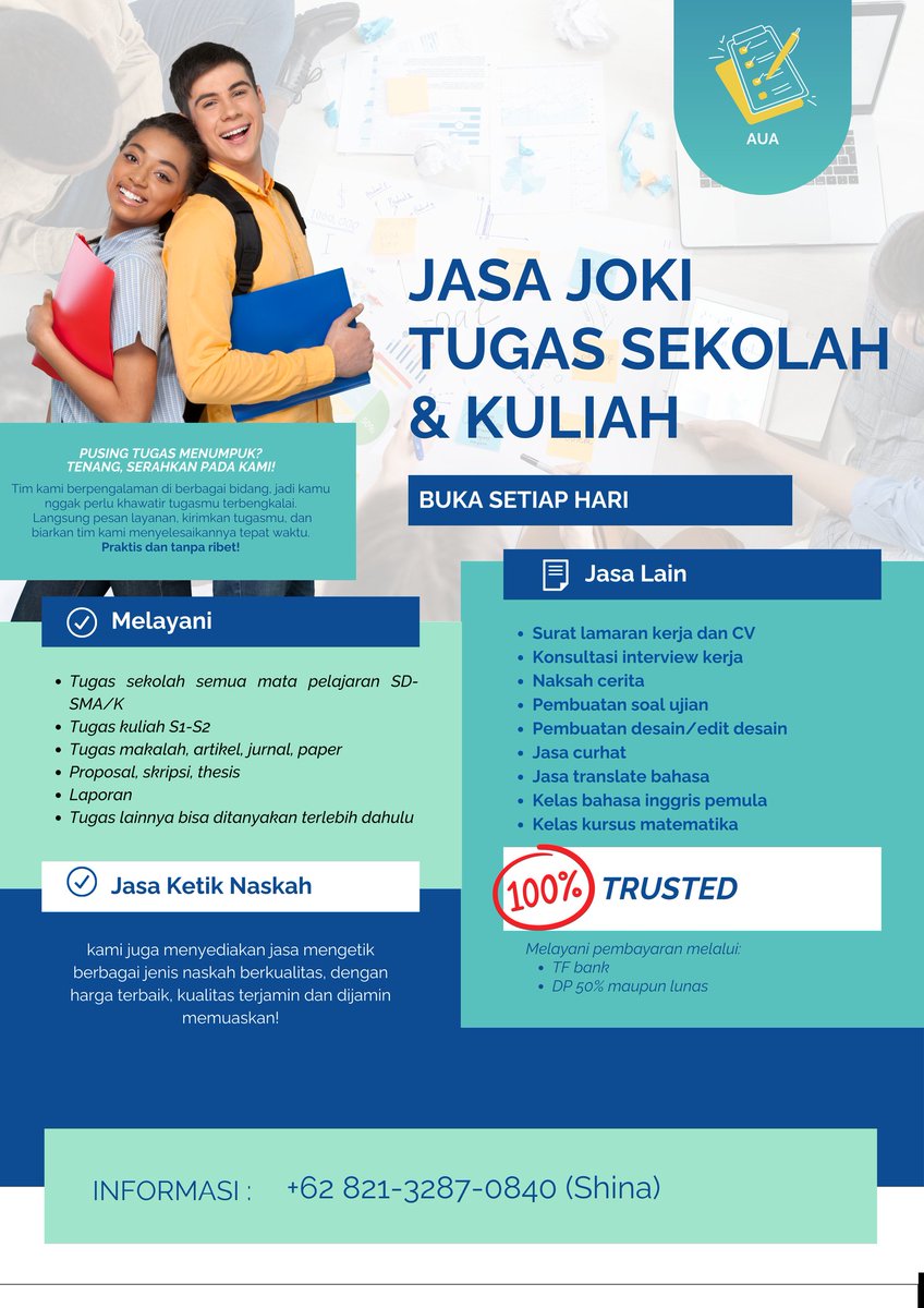 Purpleshina's tweet photo. sudah termasuk :
1. LOA
2. korespondensi
3. free revisi
4. templating
5. indo to inggris
6. Turnitin dibawah 20%
Mau Publish bisa langsung WA https://t.co/u5eBVrfBLg https://t.co/GO3ncWFmis