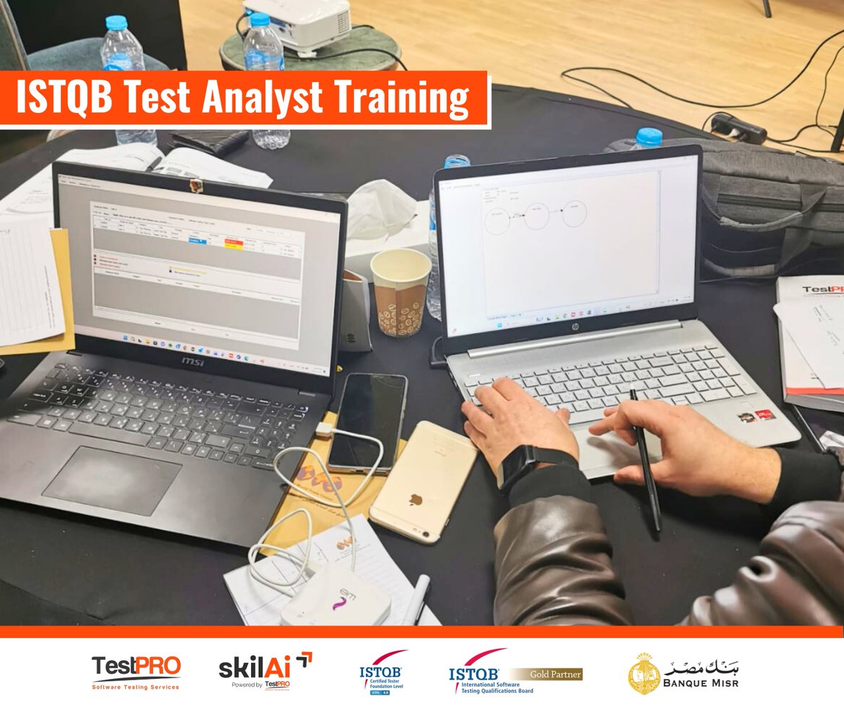testproeg's tweet image. We’ve just completed Day 3 of the ISTQB – Test Analyst Training with @BanqueMisr.
Today&apos;s session, expertly led by Samer Desouky - سامر دسوقي.

📞 +971 54 454 2341
📞 +20 102 190 2447

#SoftwareTesting #ISTQB #TestAnalyst #BanqueMisr #TestPRO #Training