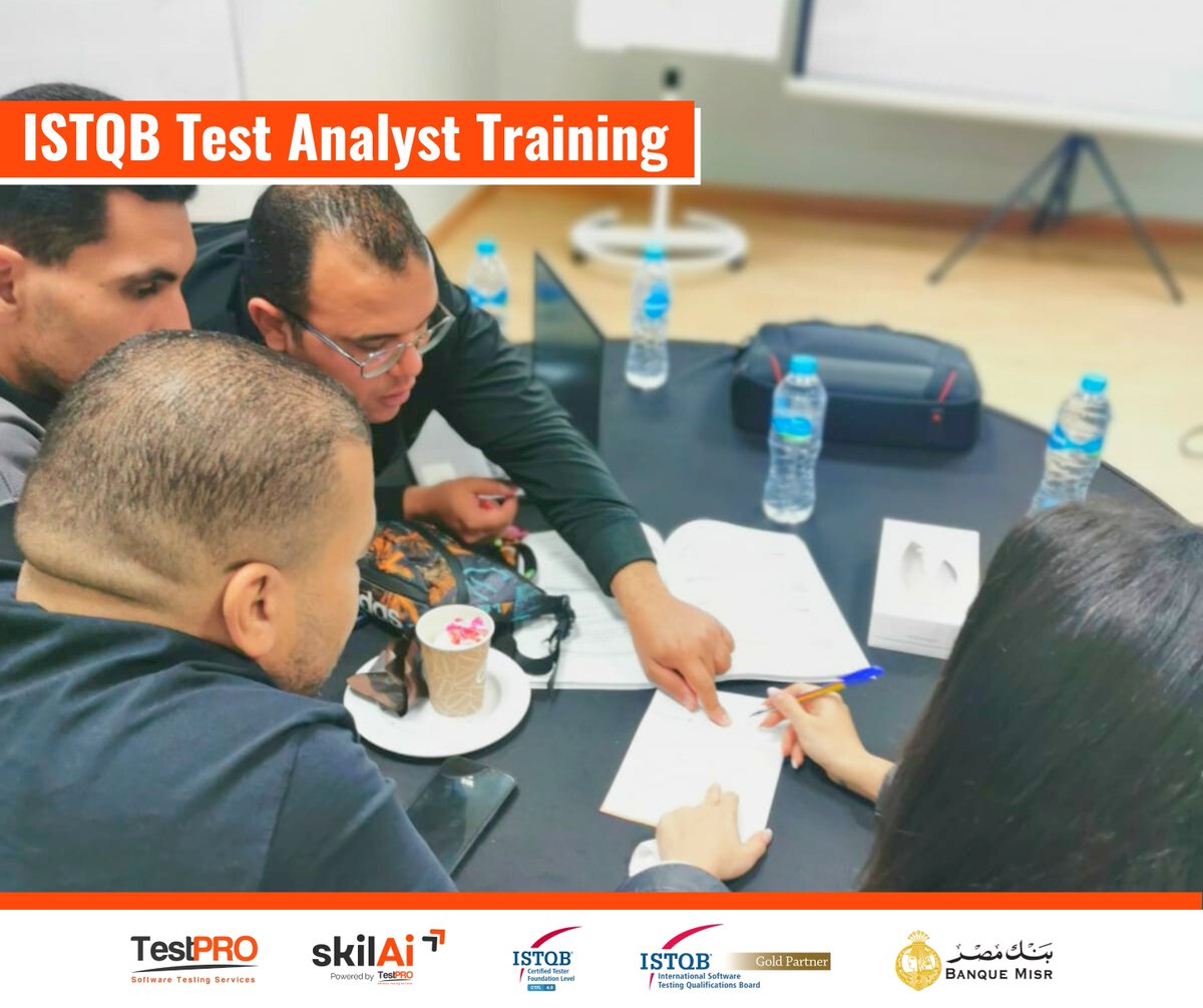 testproeg's tweet image. We’ve just completed Day 3 of the ISTQB – Test Analyst Training with @BanqueMisr.
Today&apos;s session, expertly led by Samer Desouky - سامر دسوقي.

📞 +971 54 454 2341
📞 +20 102 190 2447

#SoftwareTesting #ISTQB #TestAnalyst #BanqueMisr #TestPRO #Training