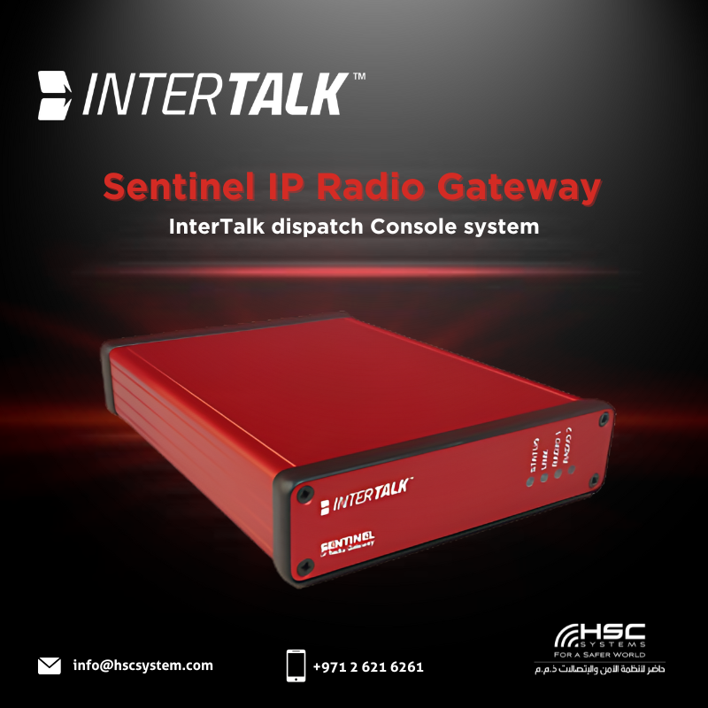The InterTalk Sentinel keeps Police, Fire, EMS, and 911 connected with seamless, mission-critical radio-to-IP communication.

#HSCS 
#forasaferworld #uae #abudhabi #dubai #digitaltransformation
#InterTalk #Sentinel IP Radio Gateway #FirstResponders 
#ملتزمون_ياوطن
#نتصدر_المشهد