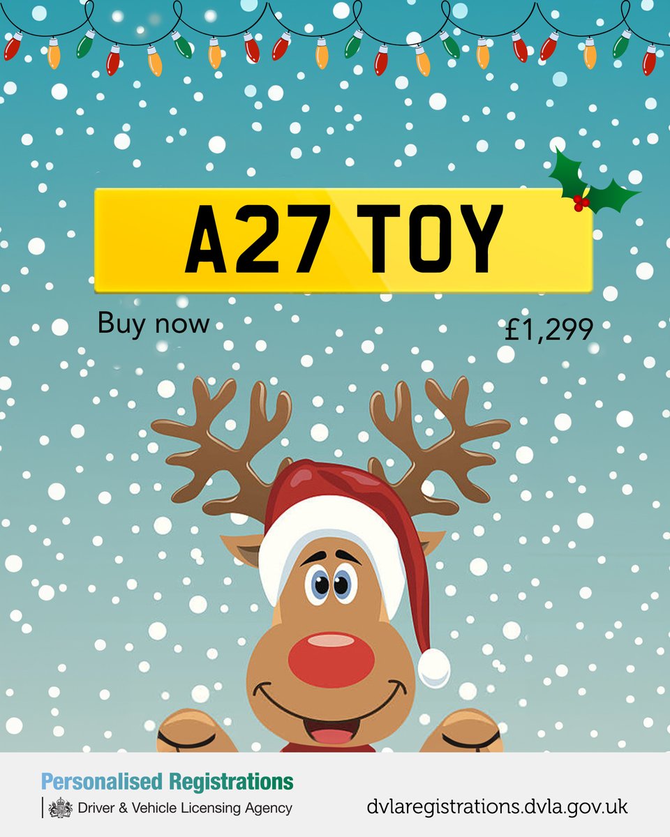 Do you know someone who would love this registration? 😍

Make it personal this Christmas with the perfect gift 🎁

Available to buy now on the link below:
🌟 ow.ly/a8ng50Xyzjo
#MyDVLAReg #MakeItPersonal #DVLARegistrations