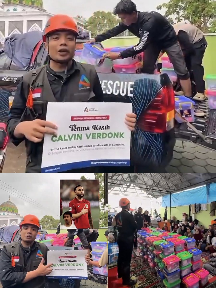 idextratime's tweet image. 🚨 NEW : Calvin Verdonk menyumbangkan bantuan berupa 125 paket hygiene kit untuk korban bencana alam di Sumatera. ❤️

Hygiene kit adalah paket perlengkapan kebersihan dasar yang umumnya berisi sabun mandi, sabun cuci, shampoo, sikat gigi, pasta gigi, handuk kecil, tisu, hand…
