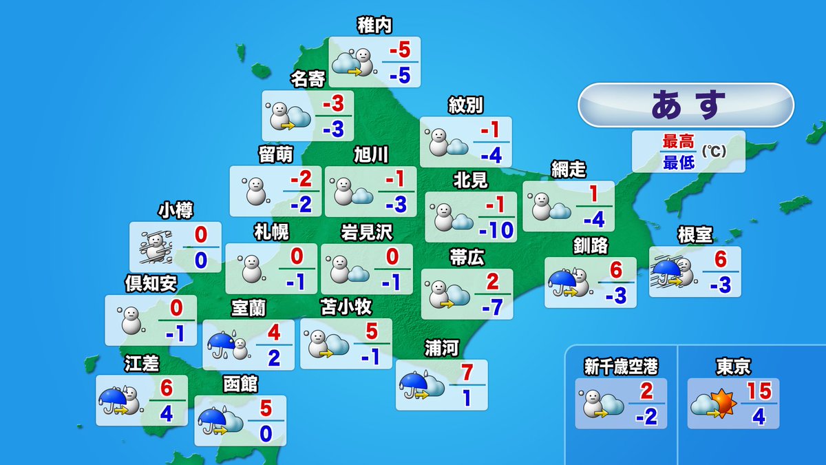 11日（木）の北海道の天気】 👉広い範囲で湿った雪☃️ 大雪のところも