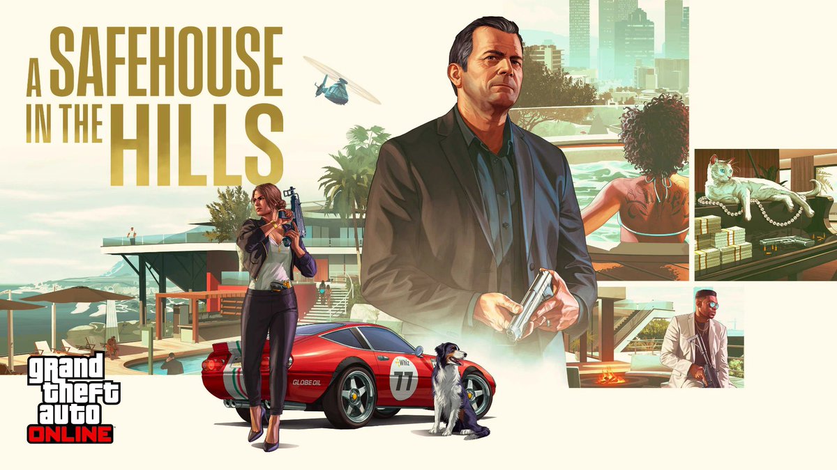 TheGTABase's tweet image. A Safehouse in the Hills, along with the Mission Creator tools is LIVE! 

#GTAOnline