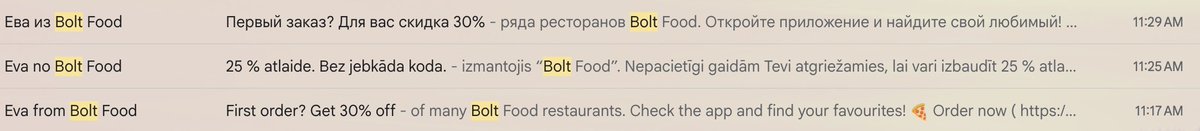 Hei <a href="/boltapp/">Bolt</a> cik tad būs atlaide?
Or do I get more now?
Я ещё другие языки знаю!