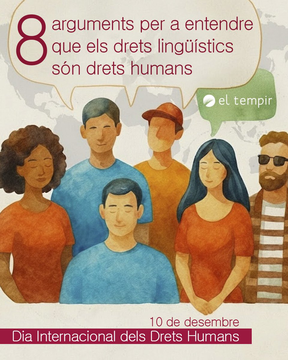 Hui, Dia Internacional dels Drets Humans, recordem que els drets lingüístics també són drets humans. Ací teniu 8 raonaments que ho justifiquen. Recordem que la llengua no exclou. Exclou la desigualtat. Per tant, fermesa! Obrim fil 👇🏻