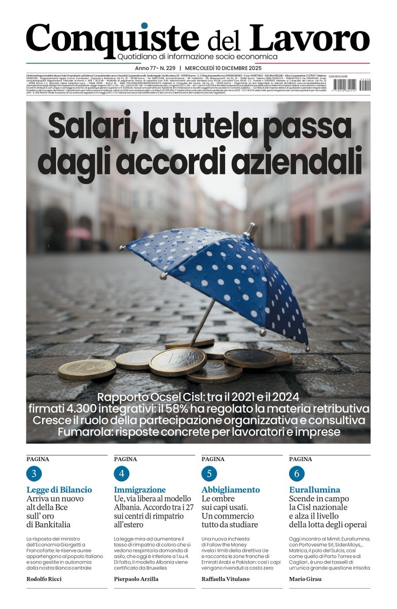 Sul #giornale del #10dicembre di <a href="/conquistepromo/">conquiste del lavoro</a> 

Seguiteci sul tabloid digitale▶conquistedellavoro.it