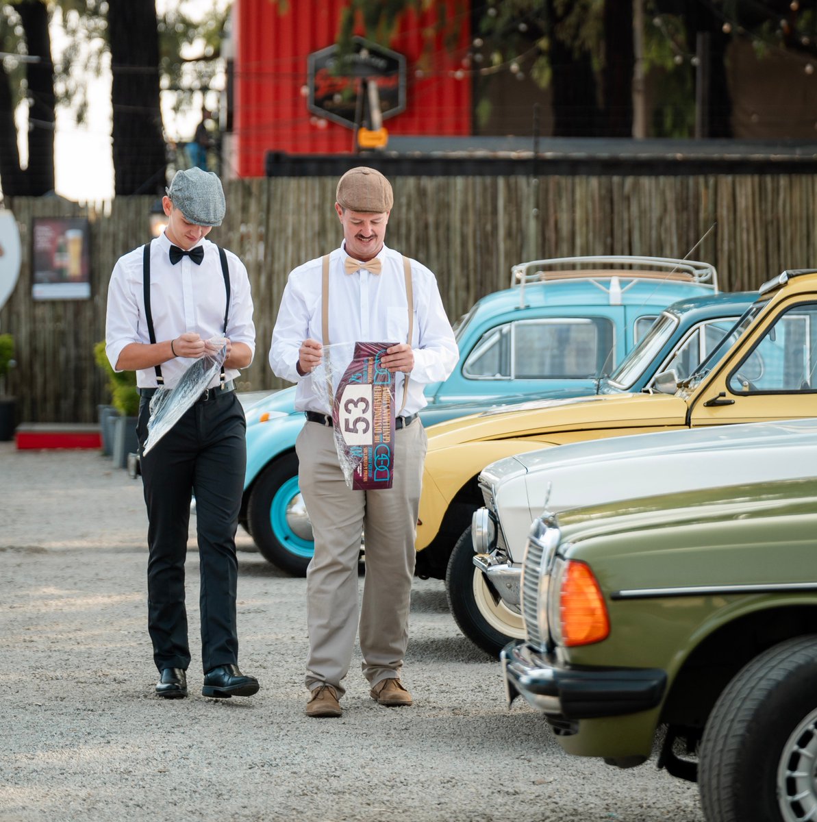 Two gents strolling through a lineup of classics, rally plaque in hand. Last year’s Polokwane drive had style in spades. Fancy your turn? September 27th, 2026’s calling.  

📸 Jaco Koekemoer  
🌎 South Africa, Polokwane