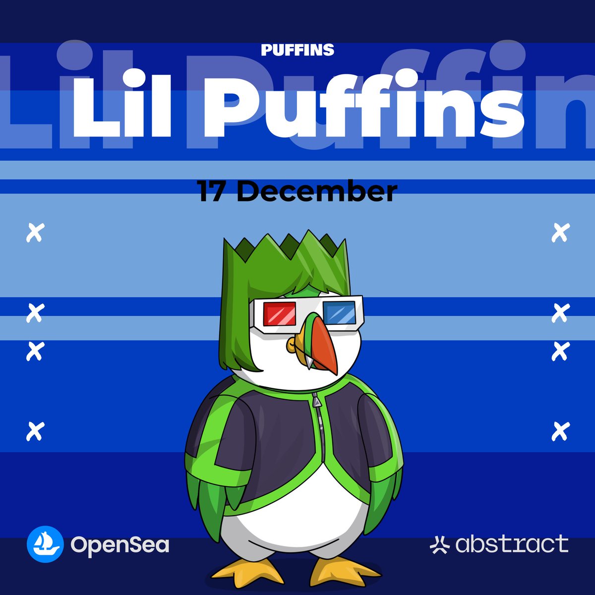 🚨Giving away 3x WL Spots on LIL Puffin NFT 

To Enter: 
- Follow <a href="/ppuffins/">Puffins</a> &amp; me
- Like &amp; Repost 
- Drop your AGW wallets 

The LIL Puffins NFT collection is coming to <a href="/AbstractChain/">Abstract</a>, minting on <a href="/opensea/">OpenSea</a>, December 17

24 Hours⏳
Good luck