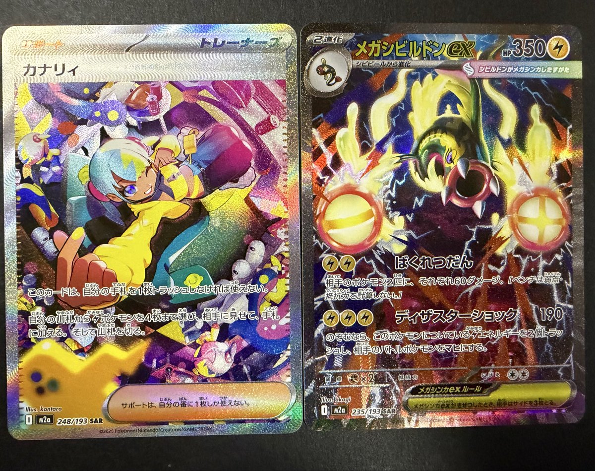 ポケモンゲットだぜ！ メガシビルドンex SAR カナリィの隣にはメガシビ