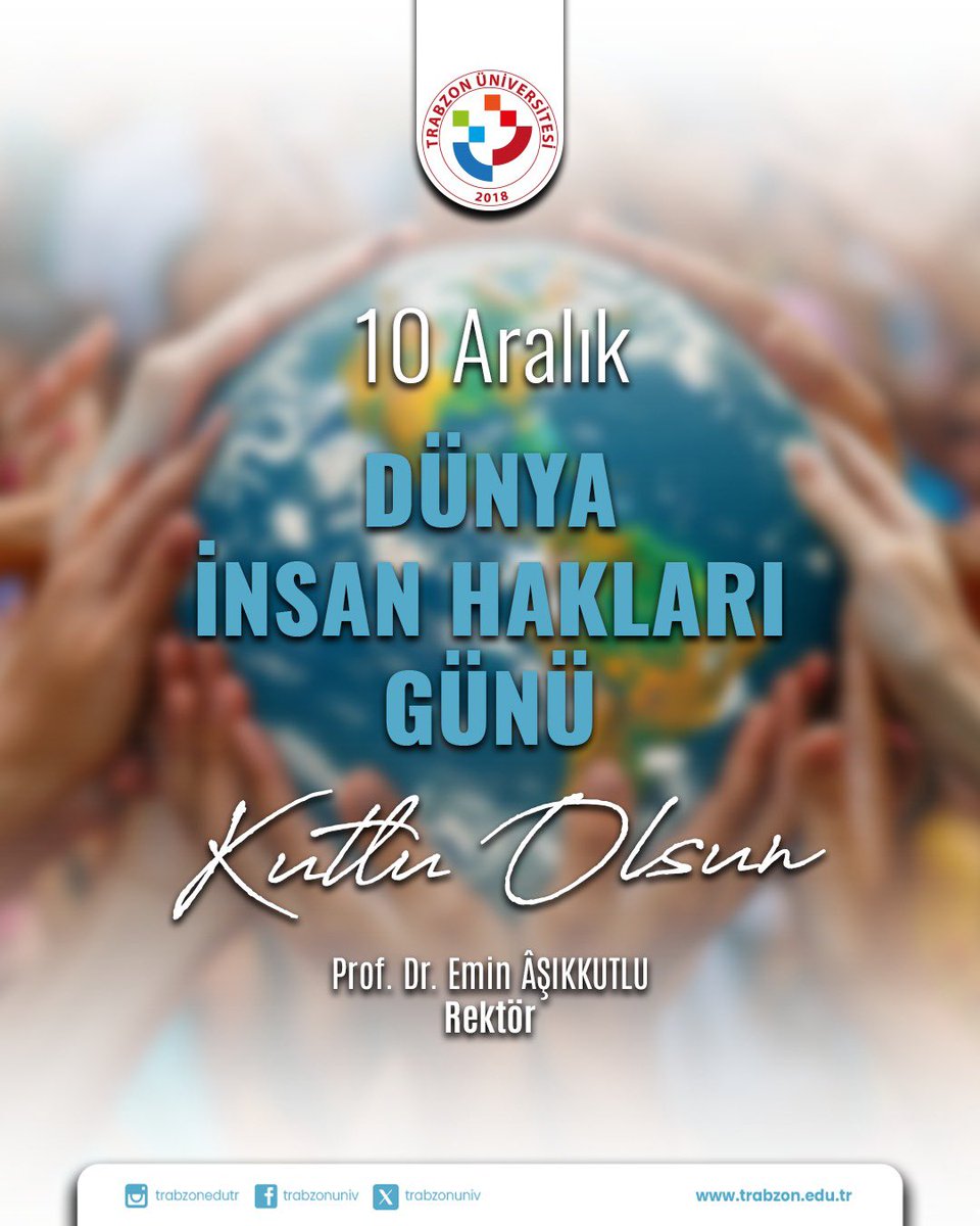 İnsanların hiçbir ayrım gözetilmeksizin temel hak ve özgürlüklerden eşit ve adil şekilde yararlanabildiği bir dünya temennisiyle 10 Aralık #DünyaİnsanHaklarıGünü kutlu olsun.