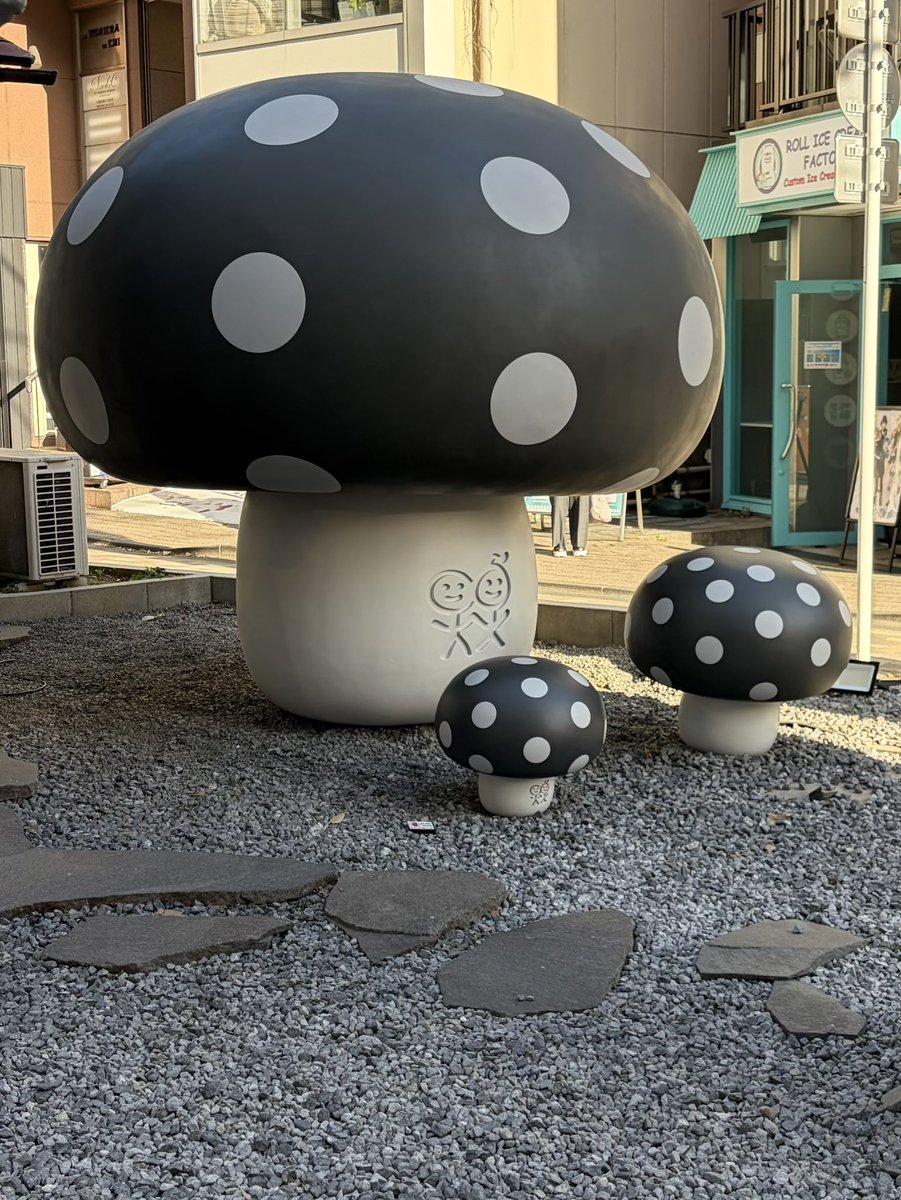 原宿で突然あらわれる巨大きのこ…🍄🌿 「ここ、なに？」って思ったら