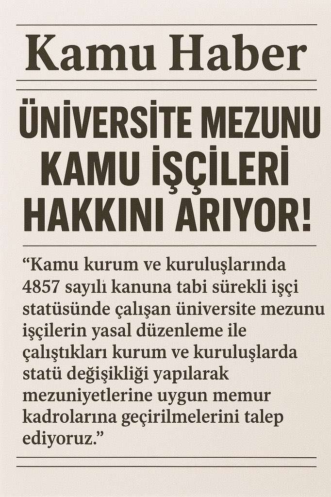 #KamuUnvIsciStatüDegisimi