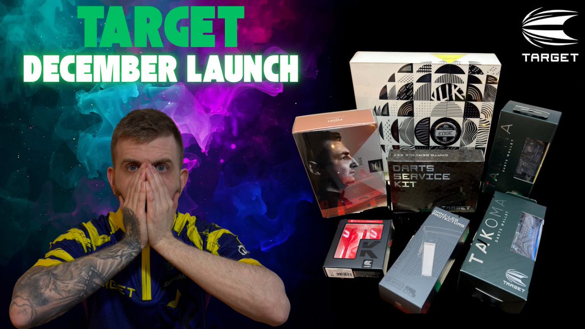 Adam_Russ89's tweet photo. @TargetDarts December launch now here guys!
My review video now live on YouTube !!
@LukeTheNuke180 @NathanAspi @Dartsshopsth
https://t.co/ax4lrLg1dz
#foryou #darts #pdc #lukelittler #nathanaspinall #theasp #thenuke #dart https://t.co/YKVCwbipaD