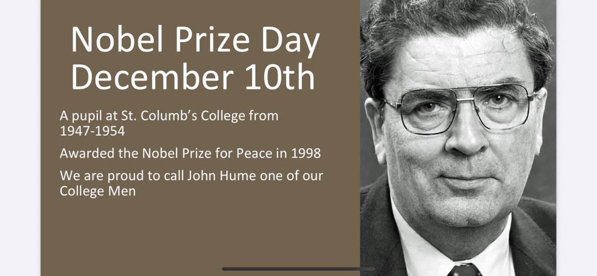 ColumbCollege's tweet photo. Did you know that only ELEVEN people in Ireland have ever won a Nobel Prize and that TWO of them attended St. Columb’s College?
We celebrate these two remarkable men today as part of Nobel Prize Day. https://t.co/nWatufthnh