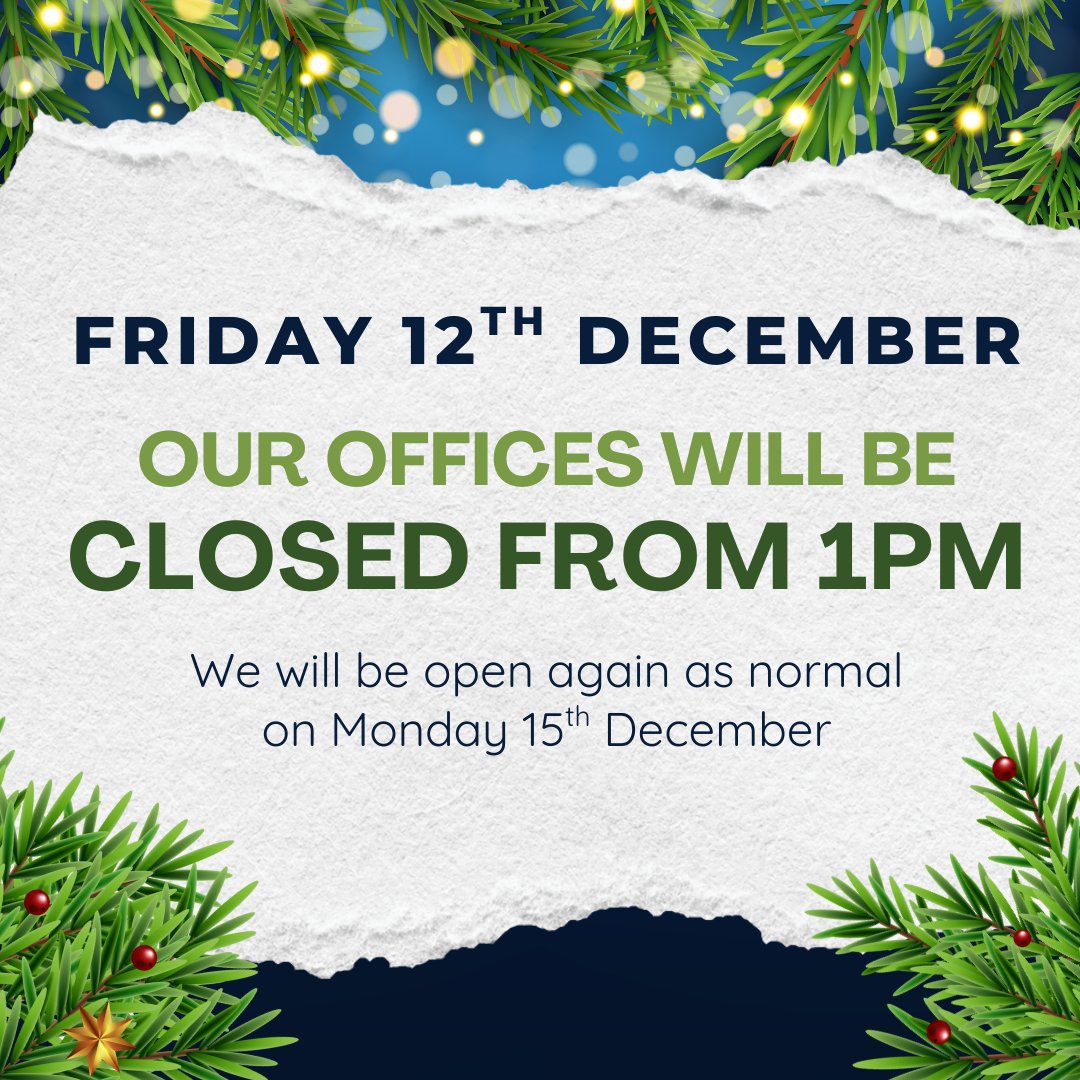 Our team is off for a festive lunch on Fri 12 Dec, so we’ll close at 1pm. Back as normal Mon 15 Dec. Thanks for understanding — wish us luck with the cracker jokes! 🎄✨