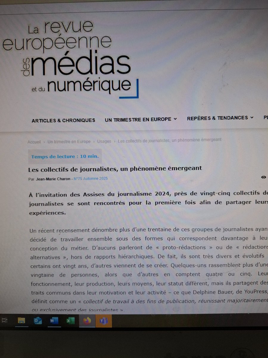 Les collectifs de journalistes : vous connaissez? Cela vous intéresse ? A lire sur le site de La revue européenne des médias et du numérique. Bonne lecture. N'hésitez pas à partager.