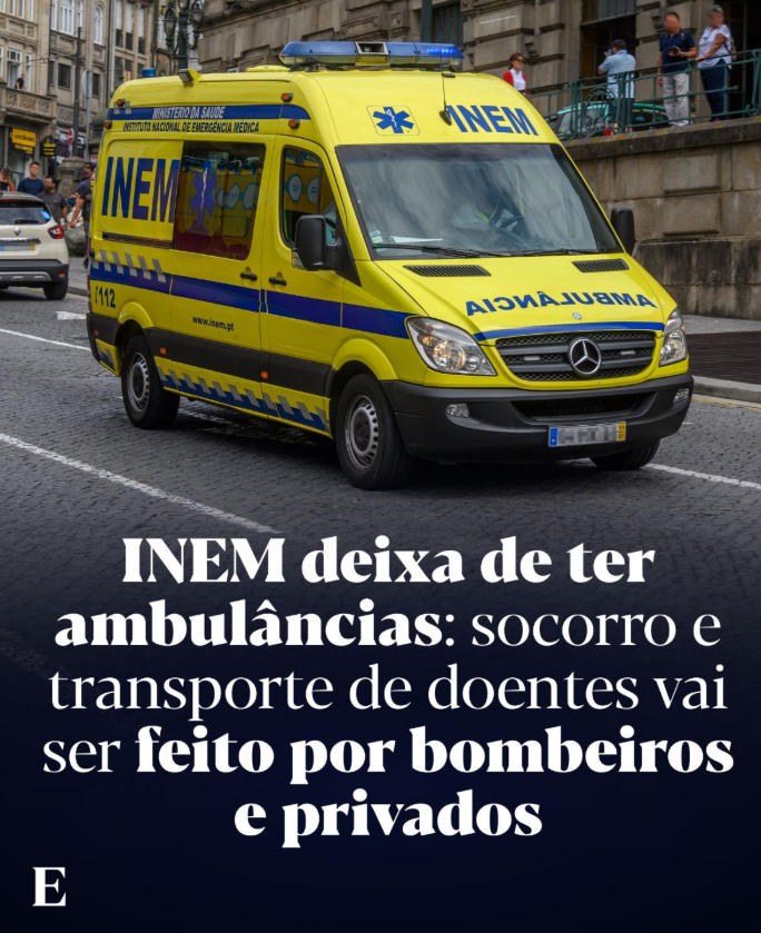 Acordem para a vida, porque eles estão a transformar o direito a ser salvo numa conta para te cobrarem!
A normalização deste ataque ao SNS é assustadora! 
A emergência médica NÃO é um negócio, é um direito que o Estado tem obrigação de proteger.