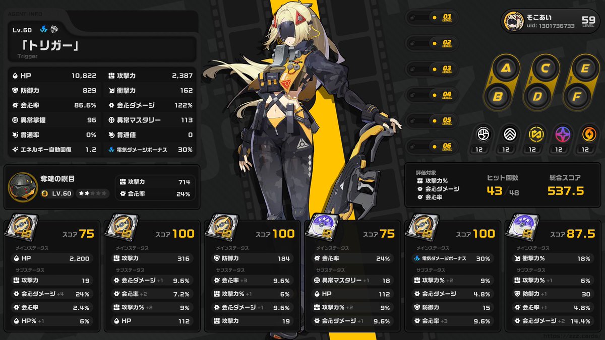 ゼンゼロ上手いフォロワー‼️スコアいつも1枚目のサイトで見てたん