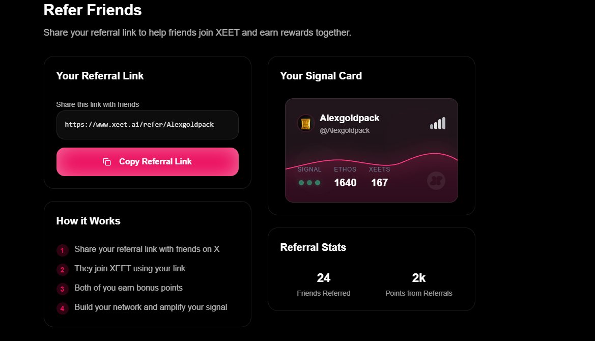 everyone GM🫖

This is the infoFI platform <a href="/xeetdotai/">xeet</a> , which offers a larger selection of projects that you can write posts about✍️💼

Low competition compared to <a href="/wallchain/">Wallchain Quacks</a> 🦆

Join us, maybe here you can attract more attention to your page📊

I like the design of the platform