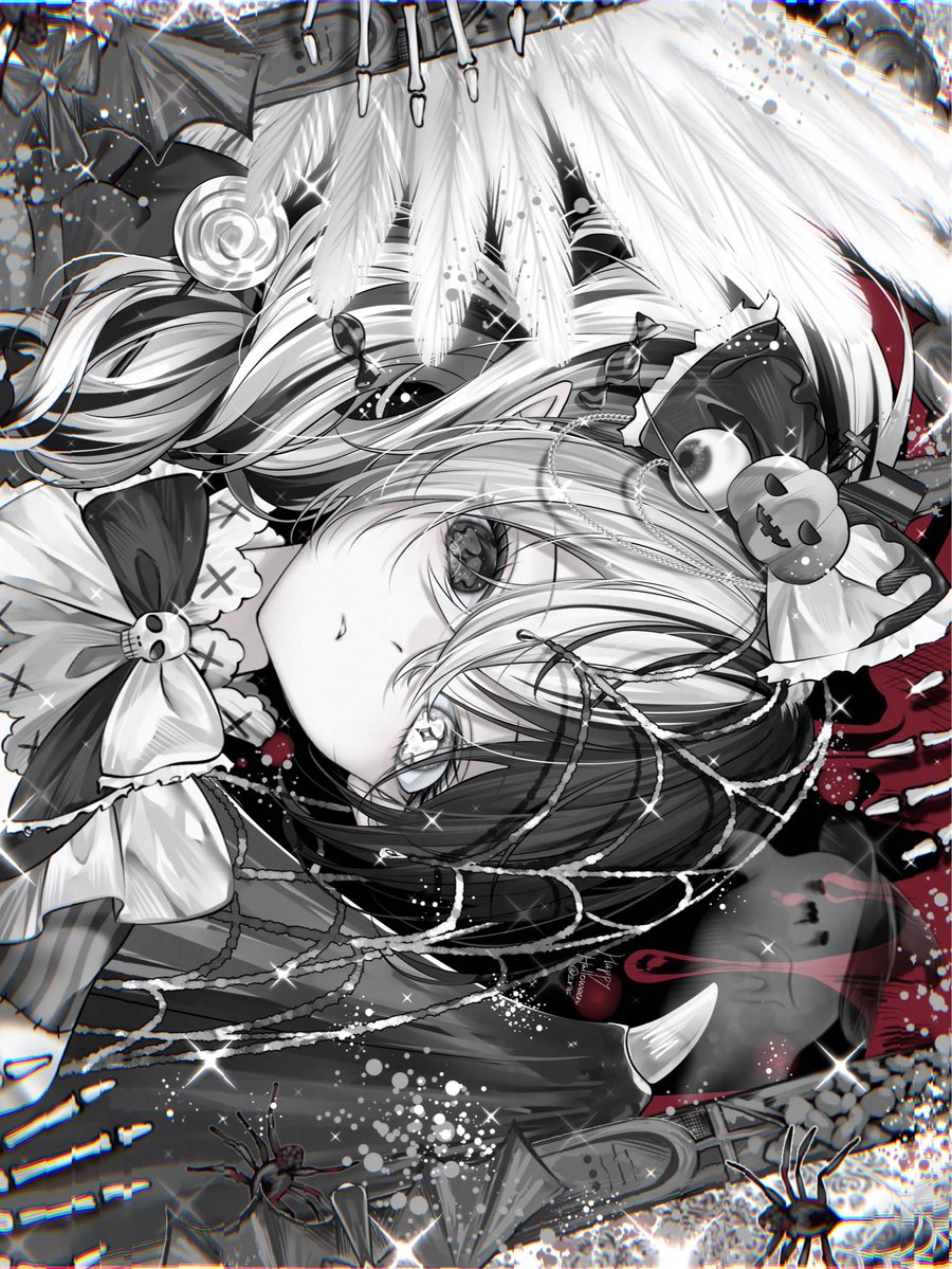 #今年も残りわずかなので今年一番伸びた絵を貼る
Halloween🤍🖤