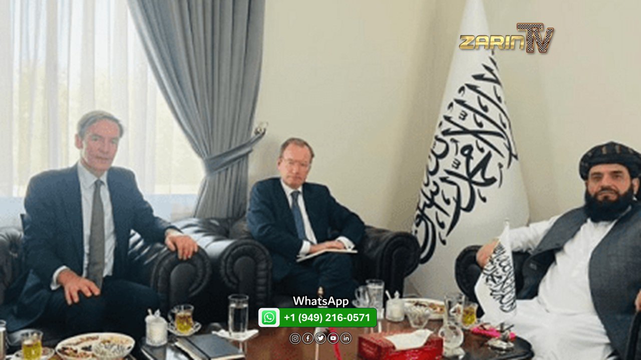 دیدار سرپرست سفارت طالبان در قطر با نماینده ویژه بریتانیا برای افغانستان