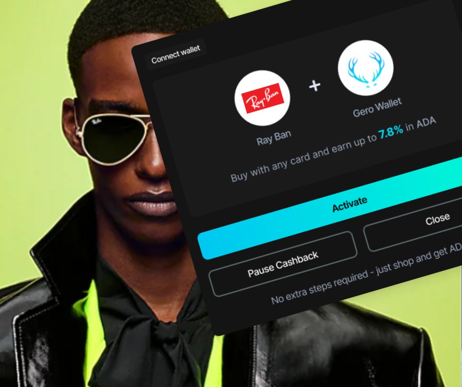 Shop Ray-Ban – Earn $ADA Cashback with Gero Wallet!
Iconic style now comes with crypto rewards.

Ray-Ban is live on <a href="/GeroWallet/">Gero</a>, letting you shop classic frames, modern designs, and premium sunglasses, all while earning ADA cashback on every purchase.

From timeless Aviators to