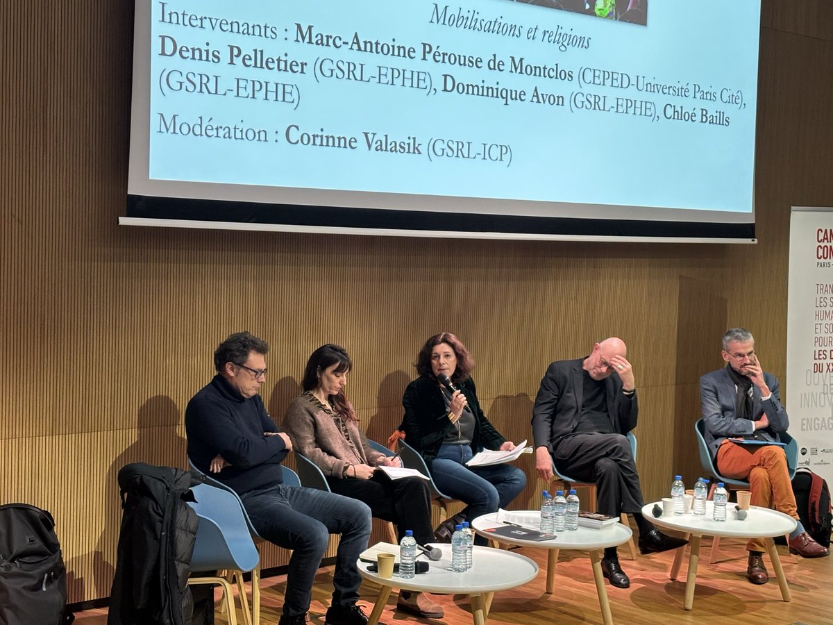 Merci aux intervenantes et intervenants de la table ronde « Mobilisations et religions » pour leurs brillants échanges à l’occasion du colloque des 30 ans du GSRL