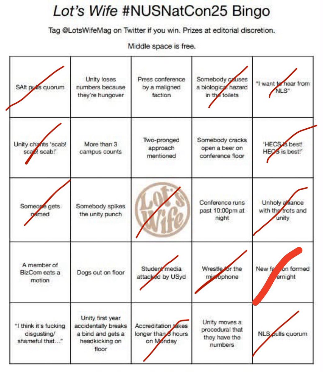 Claires_38's tweet photo. your secretariat has also gotten bingo #nusnatcon25 https://t.co/yD8kREhmEE