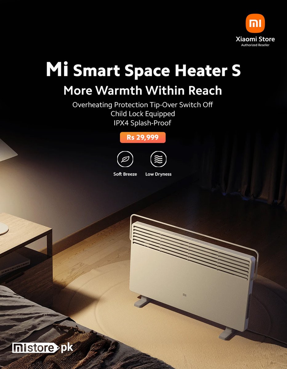 MistorePk's tweet image. The 𝗠𝗜 𝗦𝗺𝗮𝗿𝘁 𝗦𝗽𝗮𝗰𝗲 𝗛𝗲𝗮𝘁𝗲𝗿 𝗦 is the sleek addition your room needs. No more noisy heaters, just pure &amp;amp; peaceful heat. 🤎

Secure your comfort This Winter 😌
mistore.pk/products/mi-sm…

#WarmthAndComfort #mistorepk  #TechLifestyle #SmartHeater #SmartHomeDevices