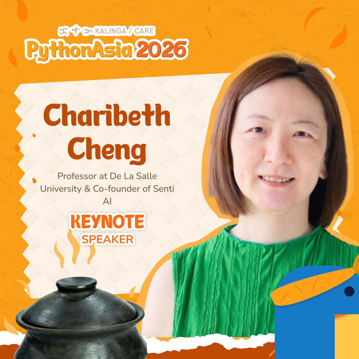pyconph's tweet image. Building AI that understands Philippine languages for many years ✨📚 

We’re excited to have Charibeth Cheng join us as a Speaker at #PythonAsia2026! 🐍💚

🔗 : 2026.pythonasia.org

#PythonPH #Pythonista #PHTechCommunity