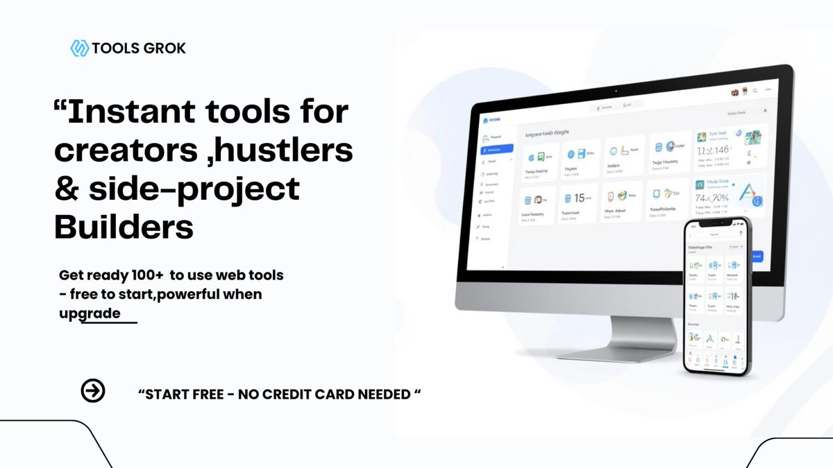 toolsgrok's tweet image. Try Toolsgrooks.com ✅