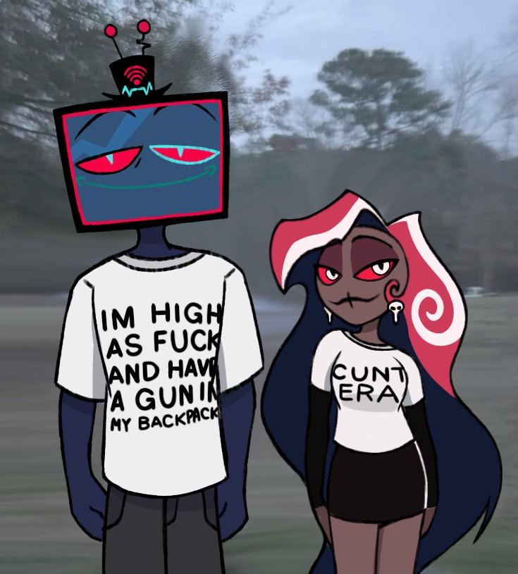 TimTahTam's tweet image. Day #7 TheVees Memes:
Me and my bestie I found on the side of the road
#HazbinHotel