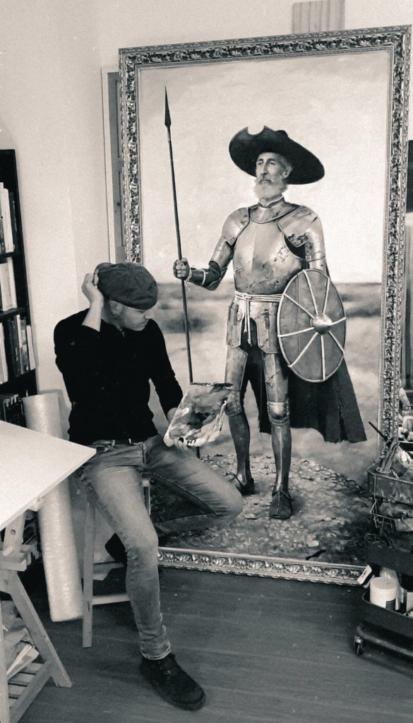 "Lucho contra gigantes, injusticia, el miedo y la ignorancia". Don Quijote de La Mancha, Óleo sobre tabla (en proceso). MOISESCEREZO.ES #PINTORDENOVELAS #DonQuixote #cervantes