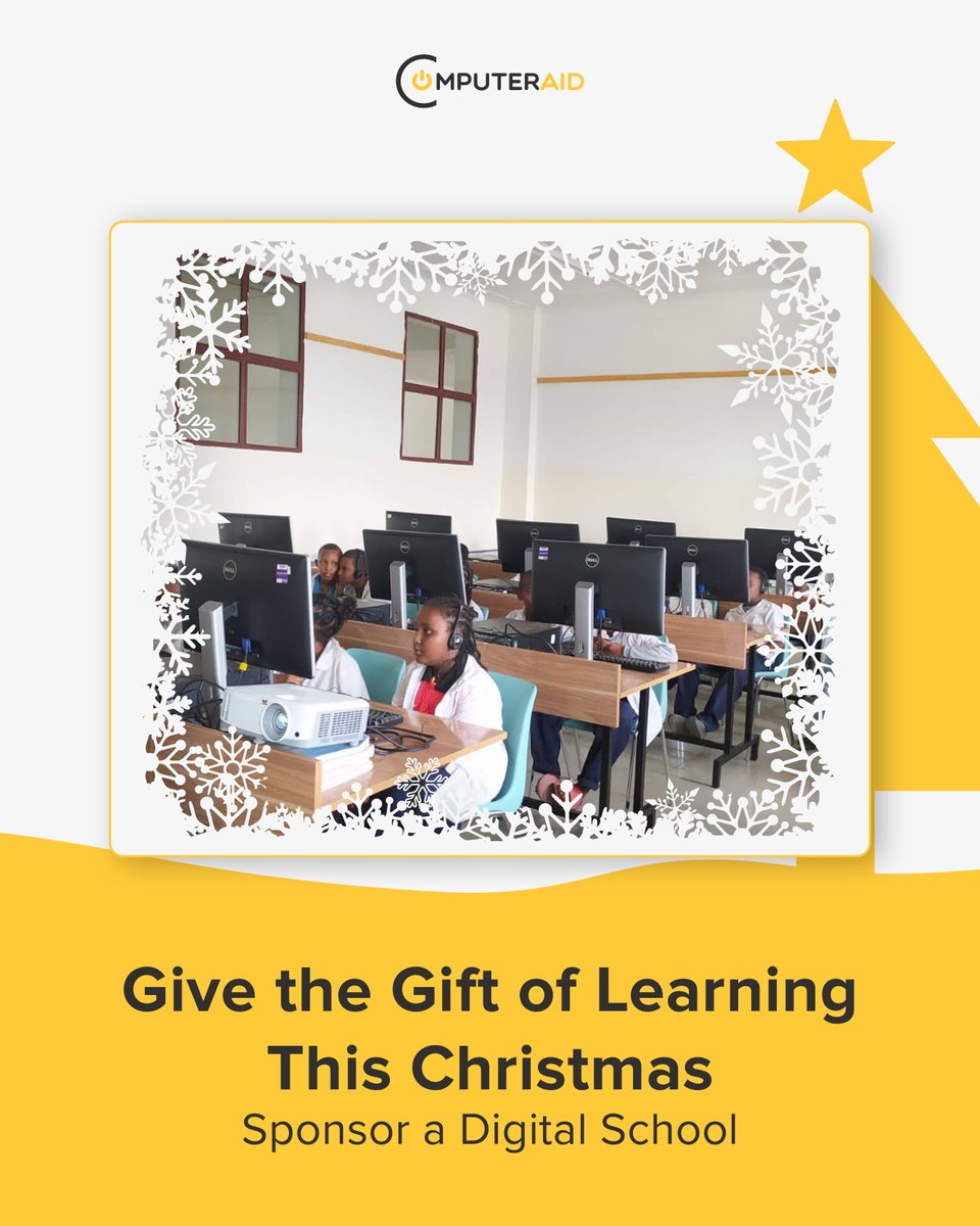 By sponsoring a Digital School, you help create computer labs that give thousands of students access to technology, training, and opportunities that can change their lives. 

Open more doors for young learners this Christmas:  f.mtr.cool/hvxanclujk

#ComputerAid #GiftOfLearning