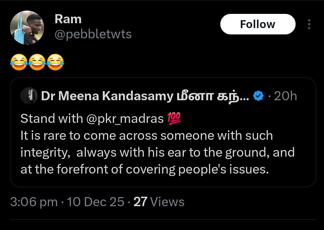 Dr Meena Kandasamy மீனா கந்தசாமி tweet media