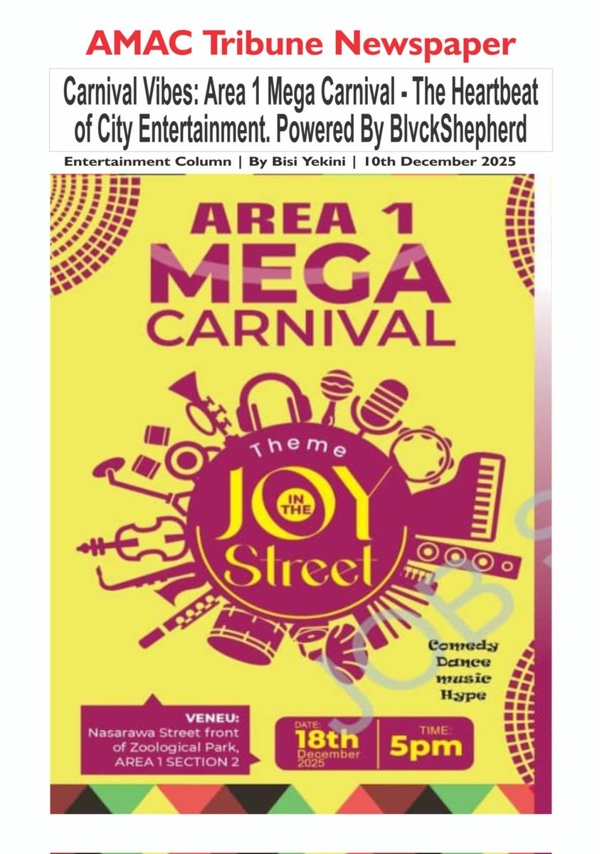 AMAC Tribune Newspaper: 
Entertainment Update: Carnival Vibes