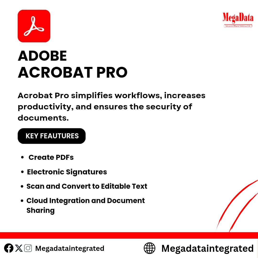 DigitalMegadata's tweet photo. Acrobat Pro simplifies workflows, increases productivity, and ensures the security of documents.
#Megadata
#SolutionThatWork
#AdobeAcrobatPro
#ITSolutionsProvider https://t.co/s0vuKMp9aV