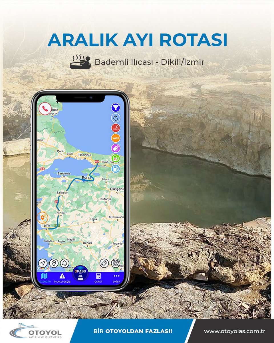 İzmir’in sakin kıyılarında yer alan Bademli Ilıcası, doğayla iç içe, benzersiz bir şifa noktası. Denizin içinden kaynayan termal sularıyla ünlü bu doğal kaynak; cilt, solunum ve romatizmal rahatsızlıklara iyi gelmesiyle biliniyor.

otoyolas.com.tr