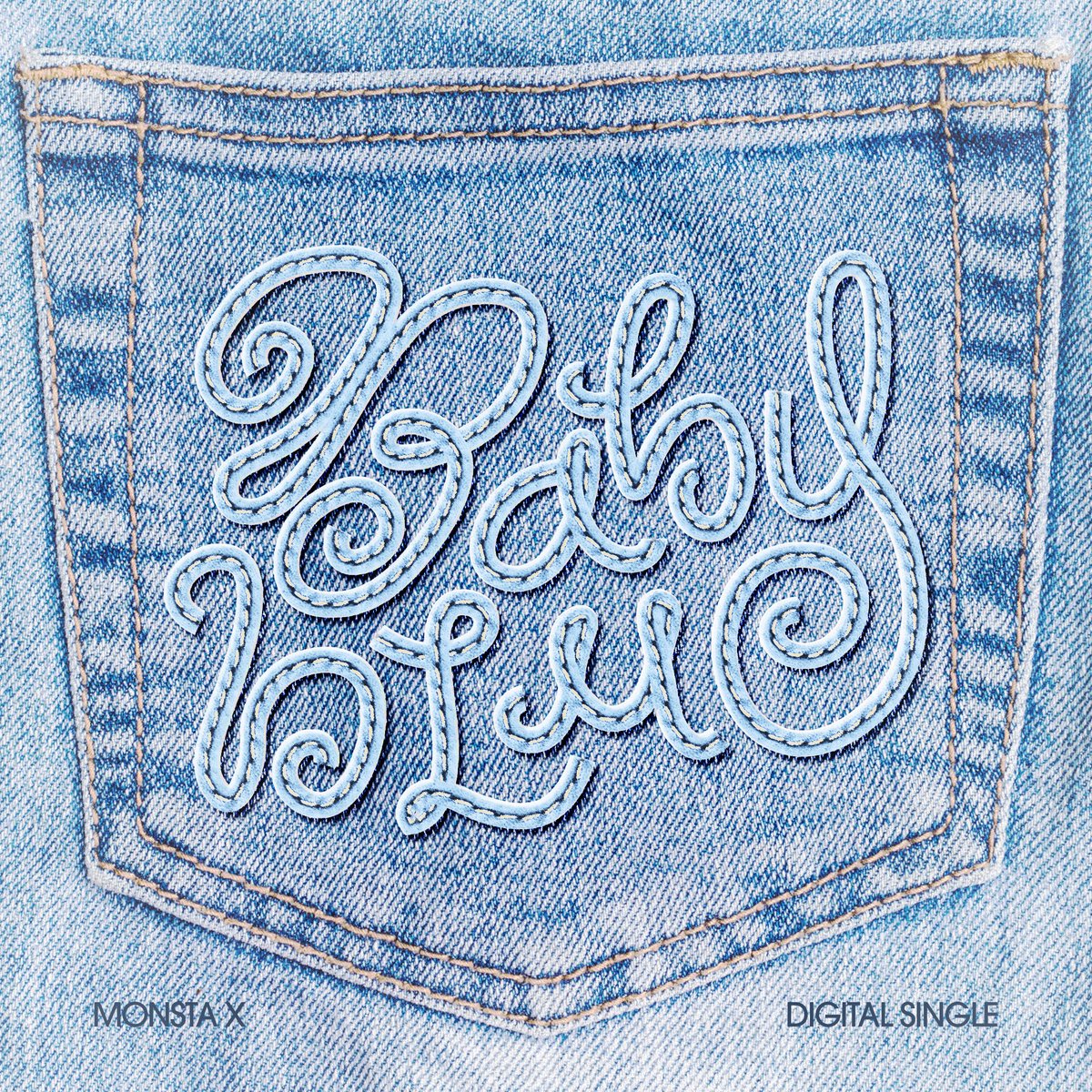 chaeriful's tweet image. i forgot i made baby blue album covers before knowing what it sounded like LOL typography by me! 🩵