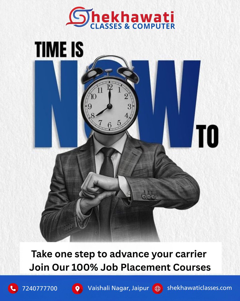 shekhaw29839's tweet image. Take your first step towards a successful career now!
Enroll in the 100% Job Placement Courses at Shekhawati Classes &amp;amp; Computer, Jaipur with absolute certainty of getting jobs.
#shekhawaticlasses #Jaipur #Trending #WebDevelopment #webdevtutorial #Accounting #viral #TrendingNow