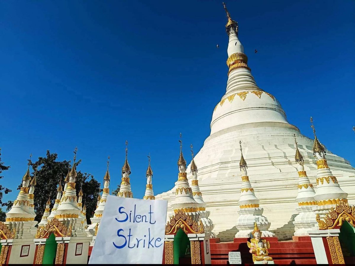 naingnaingaung's tweet photo. On International Human Rights Day,people of Kani Township, Sagaing Region successfully carried out the #SilentStrike against the junta's fake election, despite daily threats and consequences from the illegitimate regime change.
#SilentIsNotComplicity
#JusticeNotJudgment https://t.co/z2MEZ5nwA6