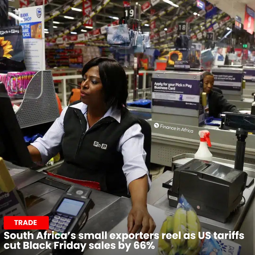 Small businesses in South Africa that ship goods to the US are facing a tough festive season, with heavy tariffs from Washington slashing Black Friday sales by 66%, year-on-year, in November, according to the SME Export Index.

financeinafrica.com/news/south-afr…