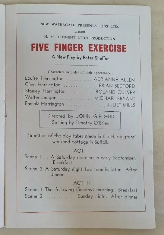 ANGUS McBEAN COVERS

An Angus McBean photo of those fine actors, Michael Bryant and Brian Bedford, on the cover of the  published play “ FIVE FINGER EXERCISE” by Peter Shaffer, from the Comedy Theatre, London 1957.